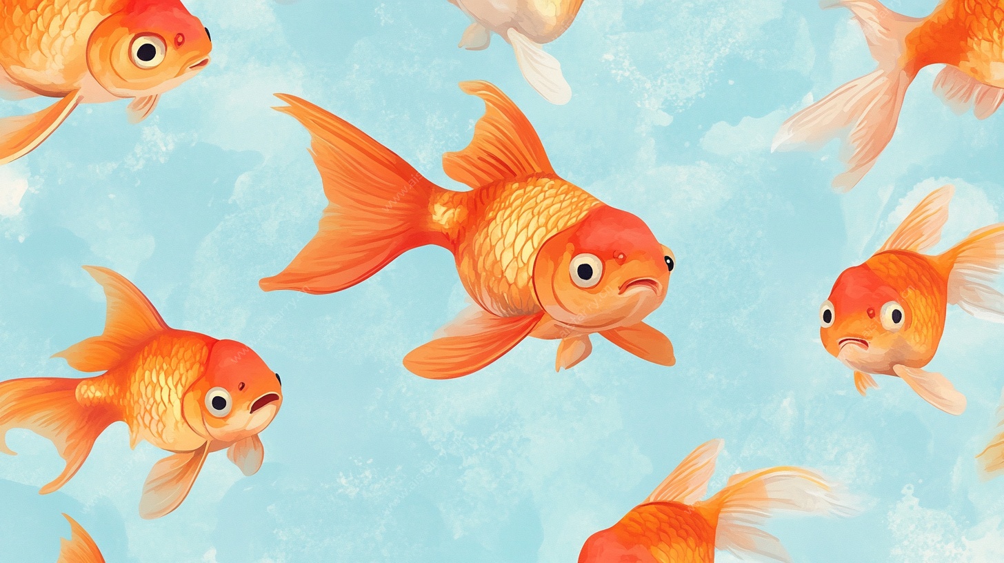 畅游的金鱼图案