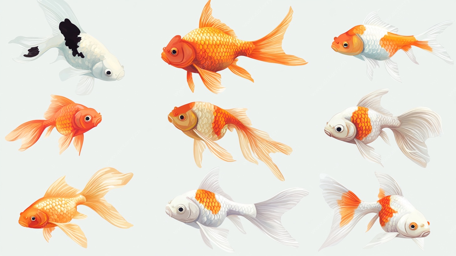 多彩金鱼插画集合