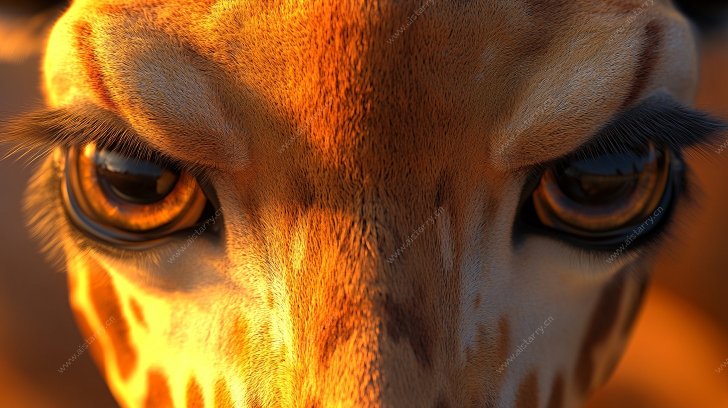 长颈鹿的灵动眼神特写