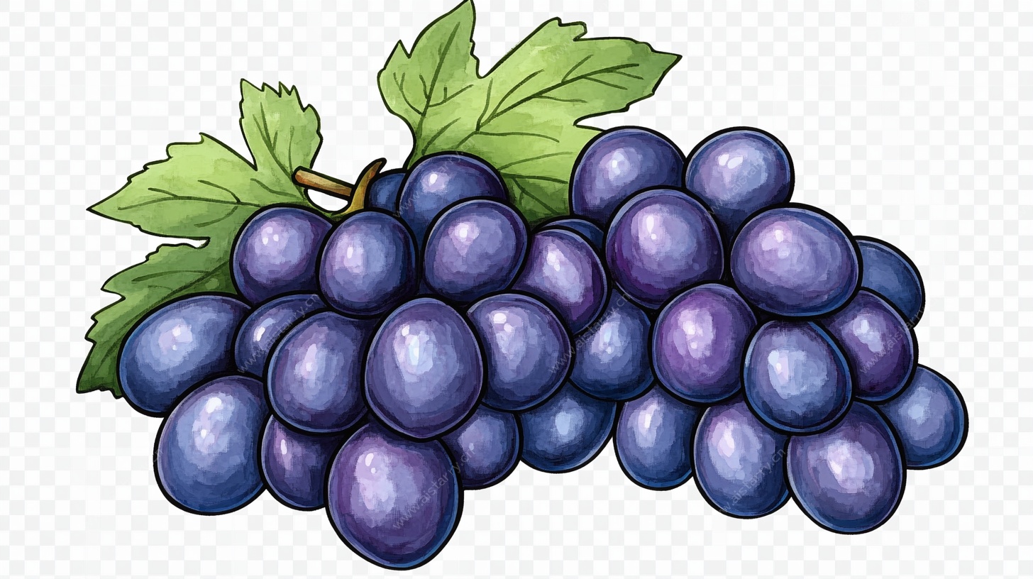一串紫葡萄插画
