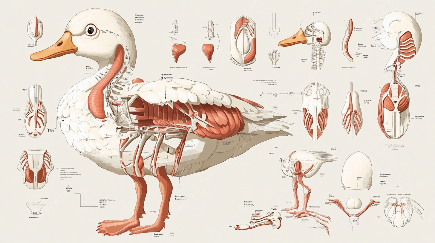 鸭子肌肉解剖示意图