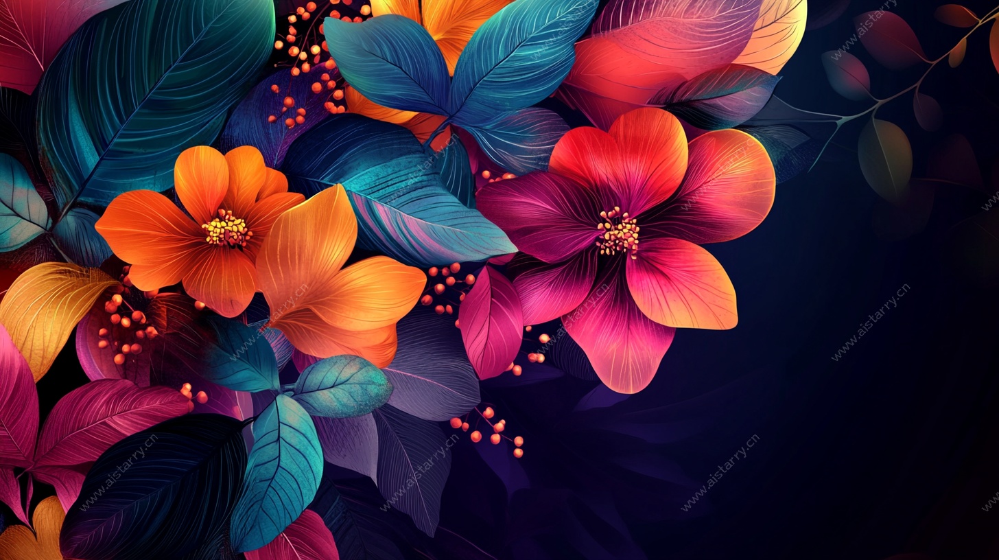 绚丽多彩花卉特写