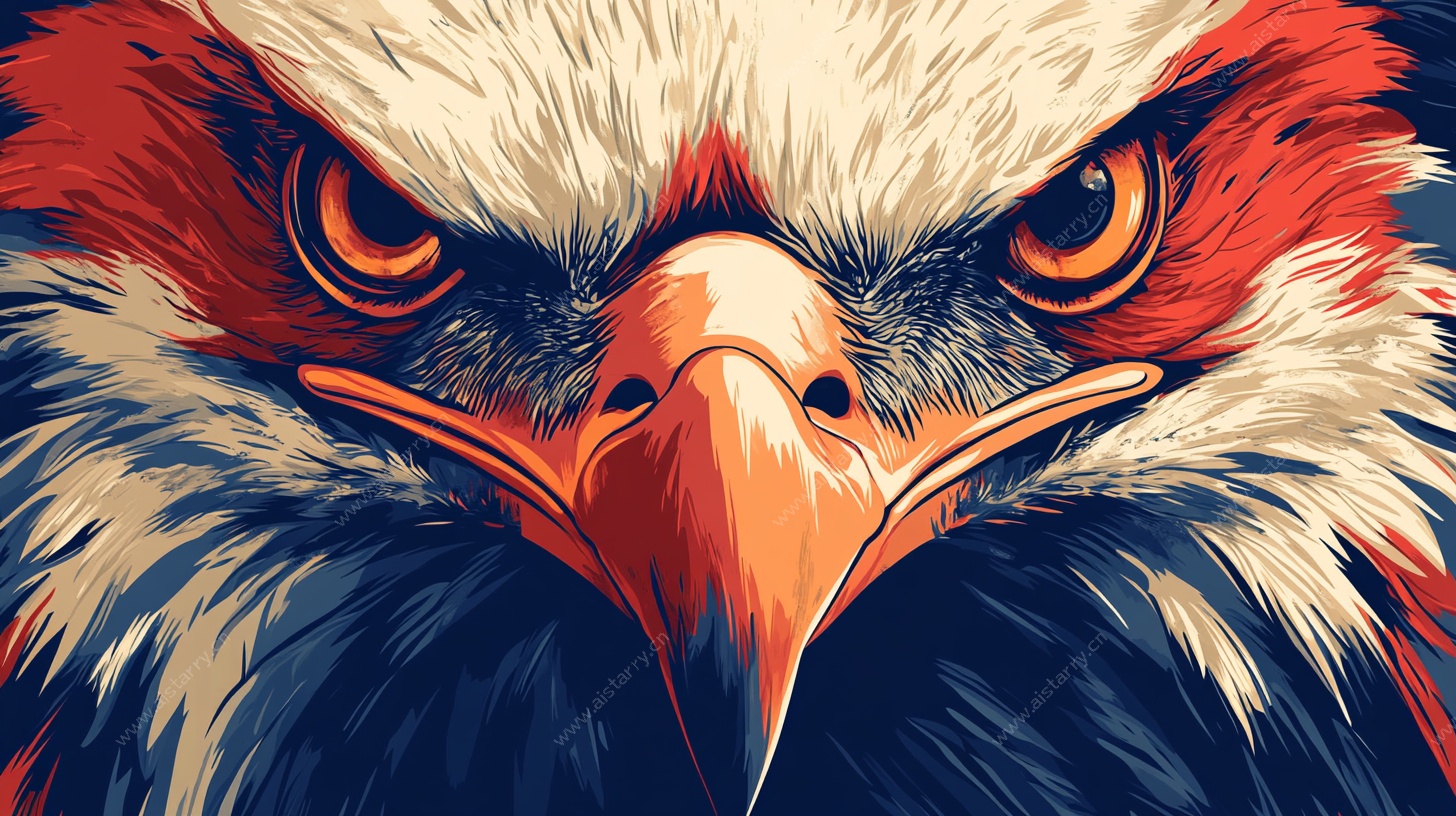 威严鹰首插画