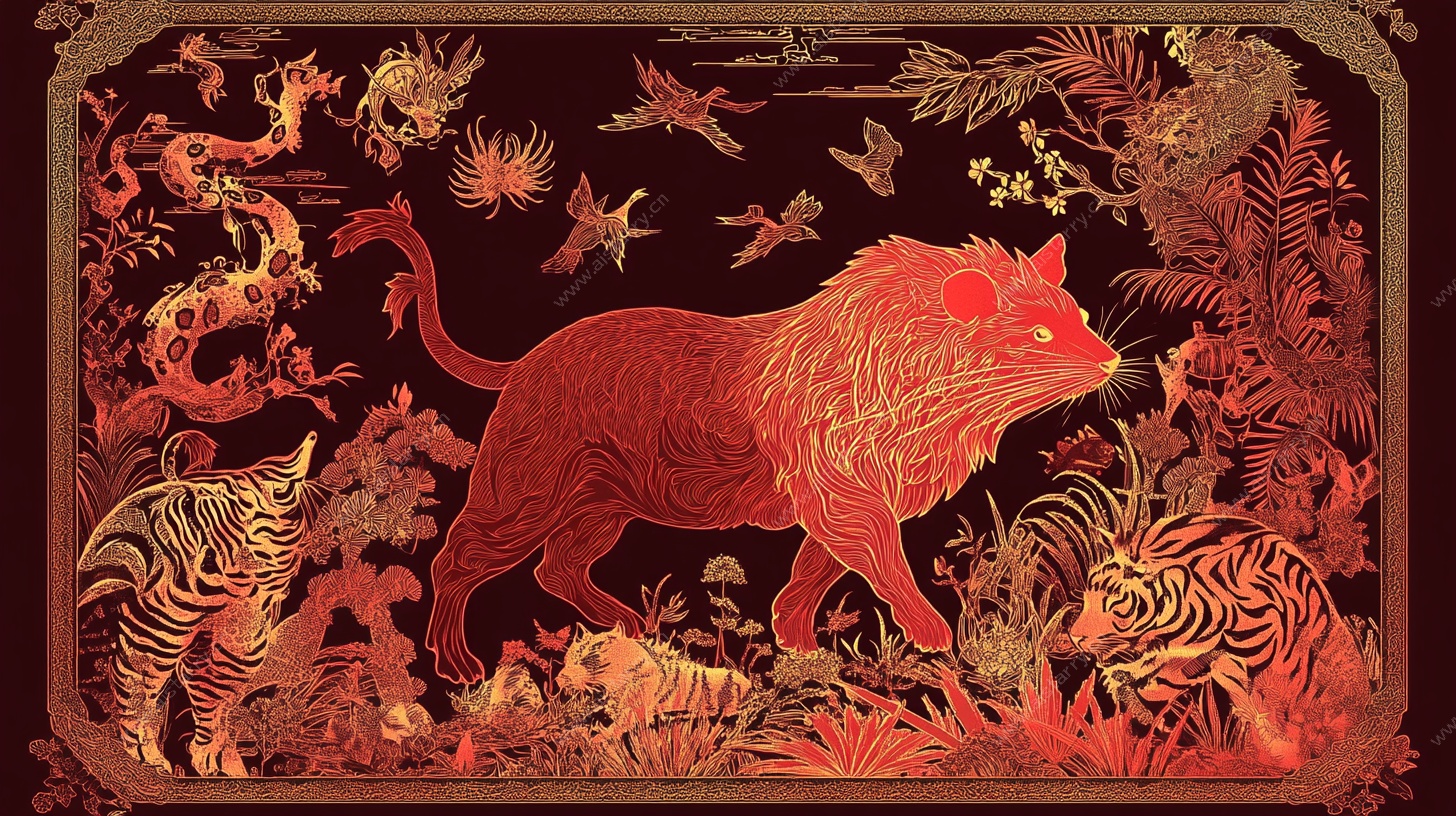 红鬃野猪丛林奇幻图