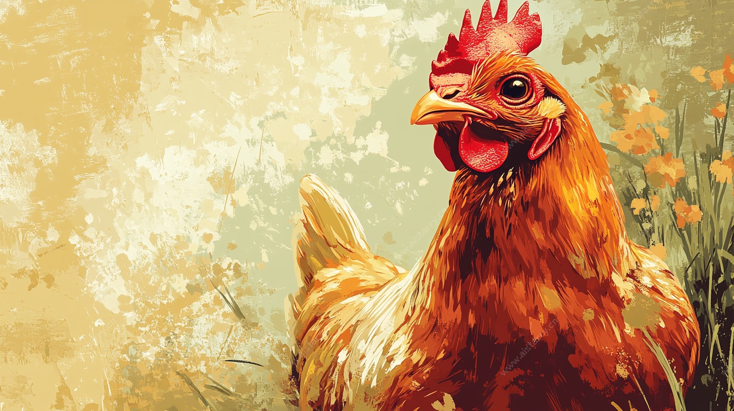 复古风母鸡插画