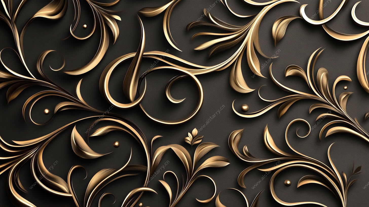 黑金立体花纹背景图案