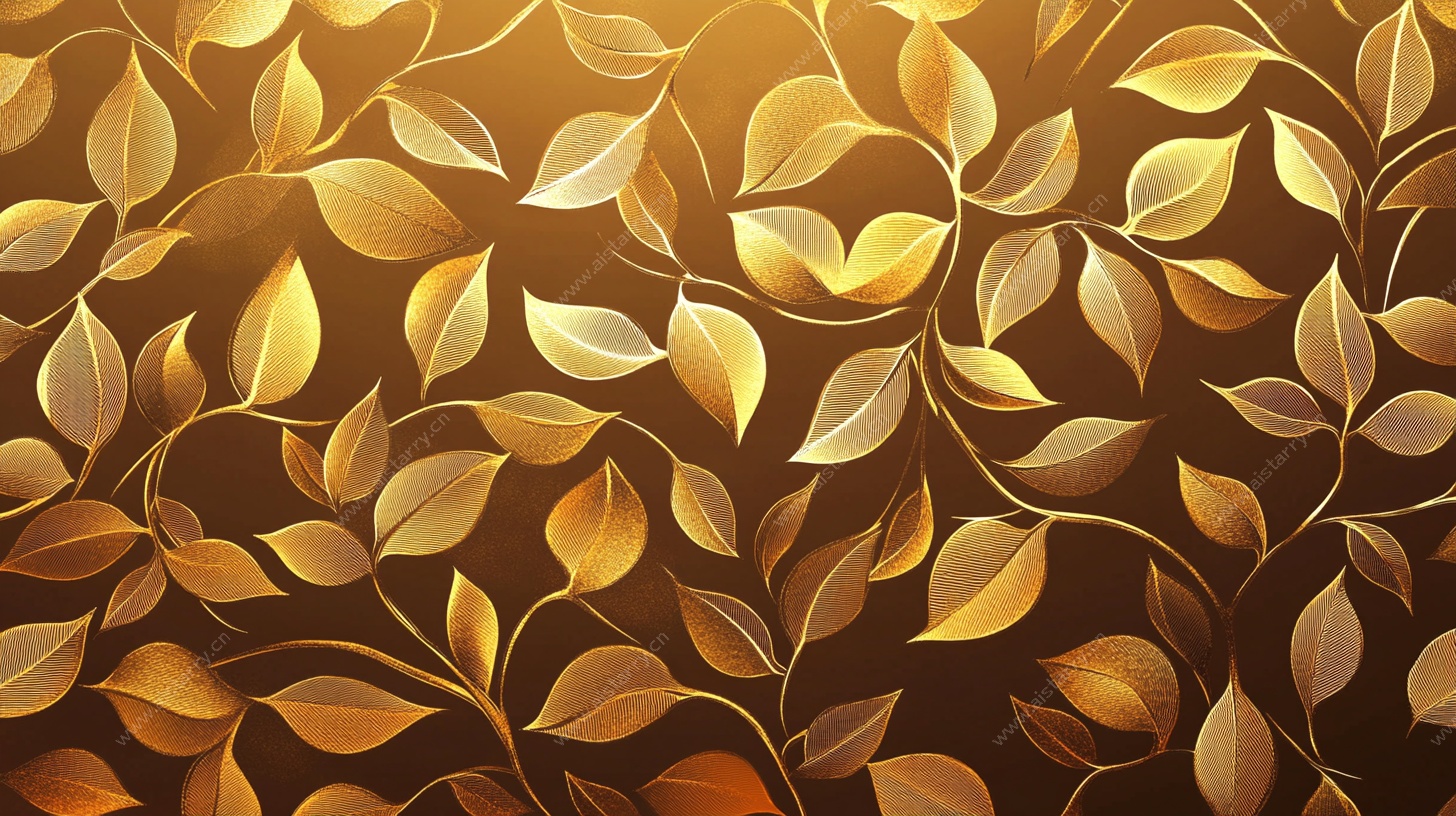 金色叶脉纹理背景图
