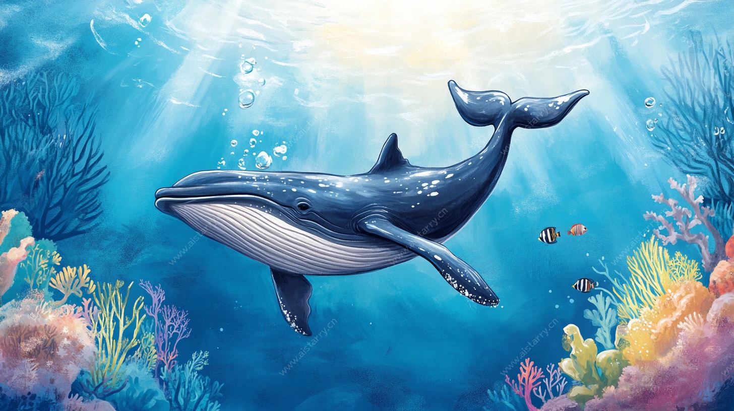 深海蓝鲸的梦幻海底之旅