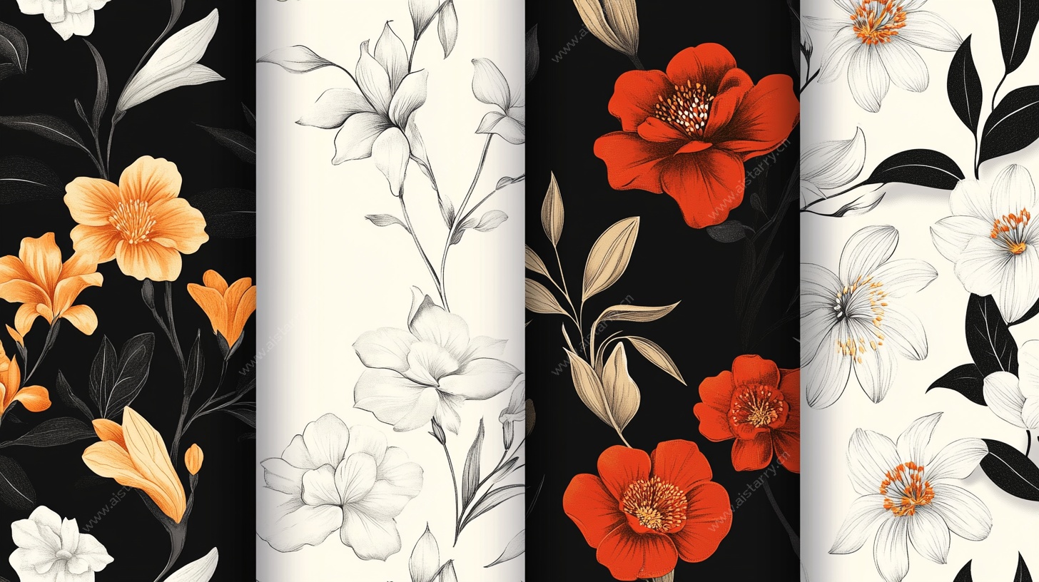 花卉图案纹理背景集合