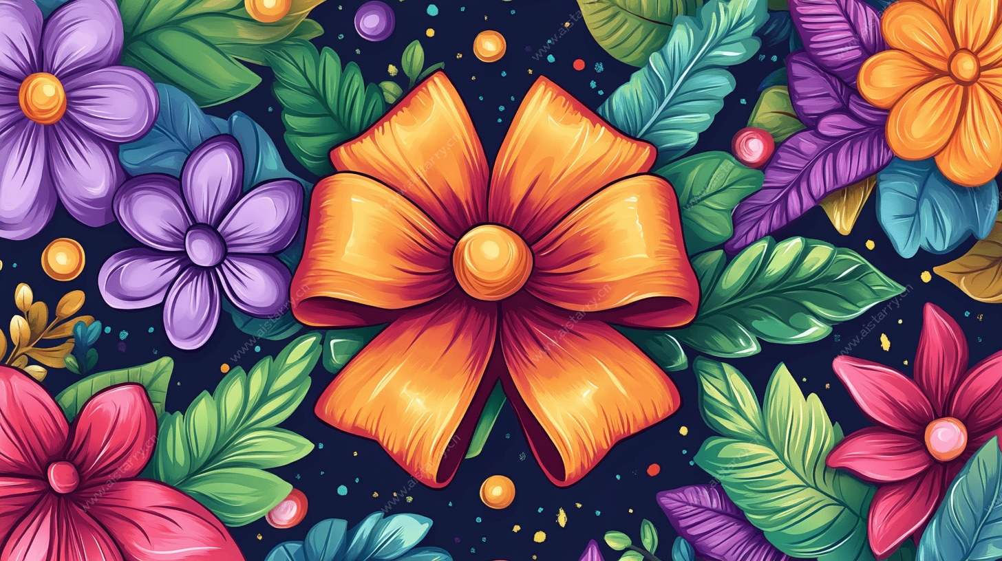 绚丽多彩花卉图案背景