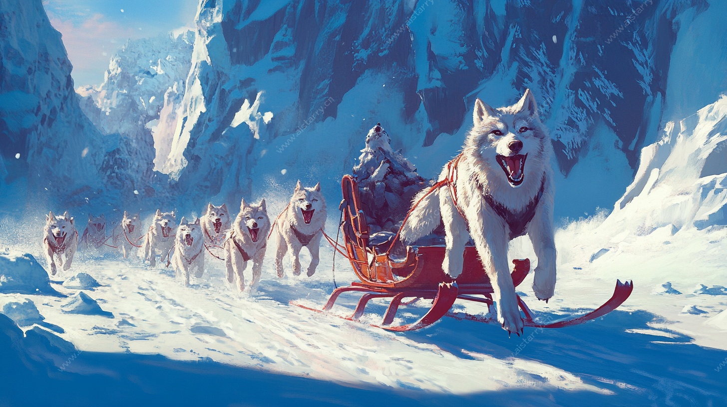 雪地雪橇犬队冒险之旅
