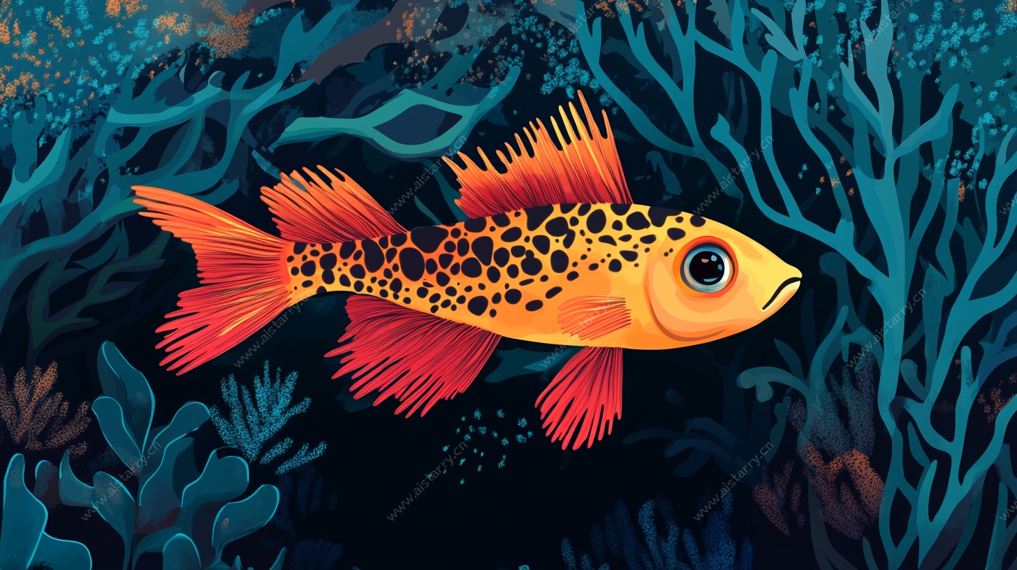 斑斓海鱼畅游海底世界