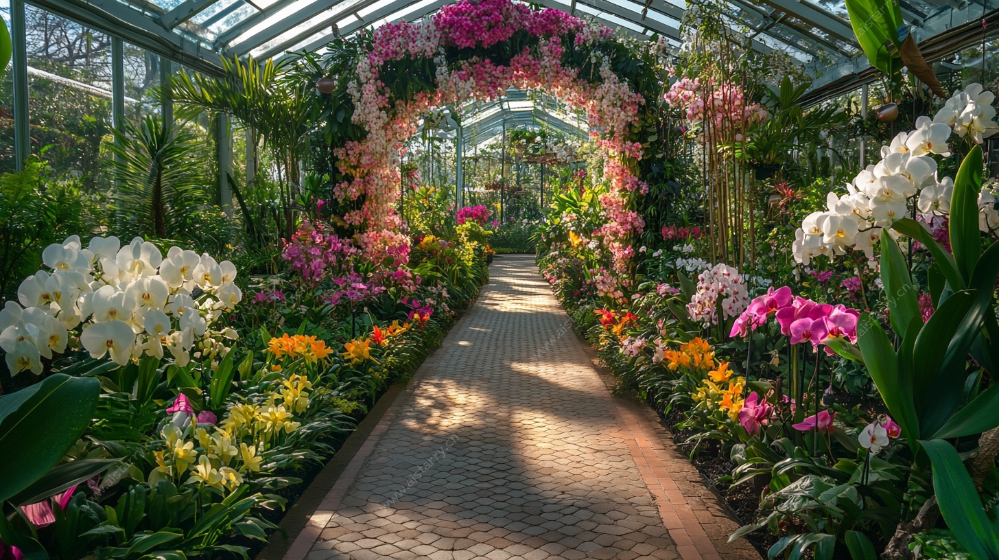 梦幻温室花卉长廊景观