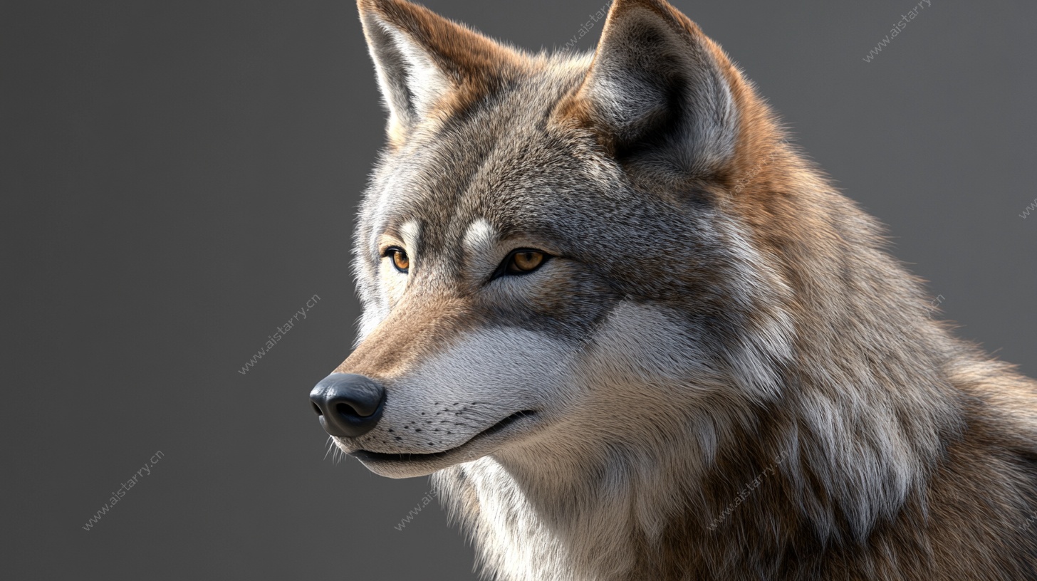 灰狼侧影 野性魅力展现