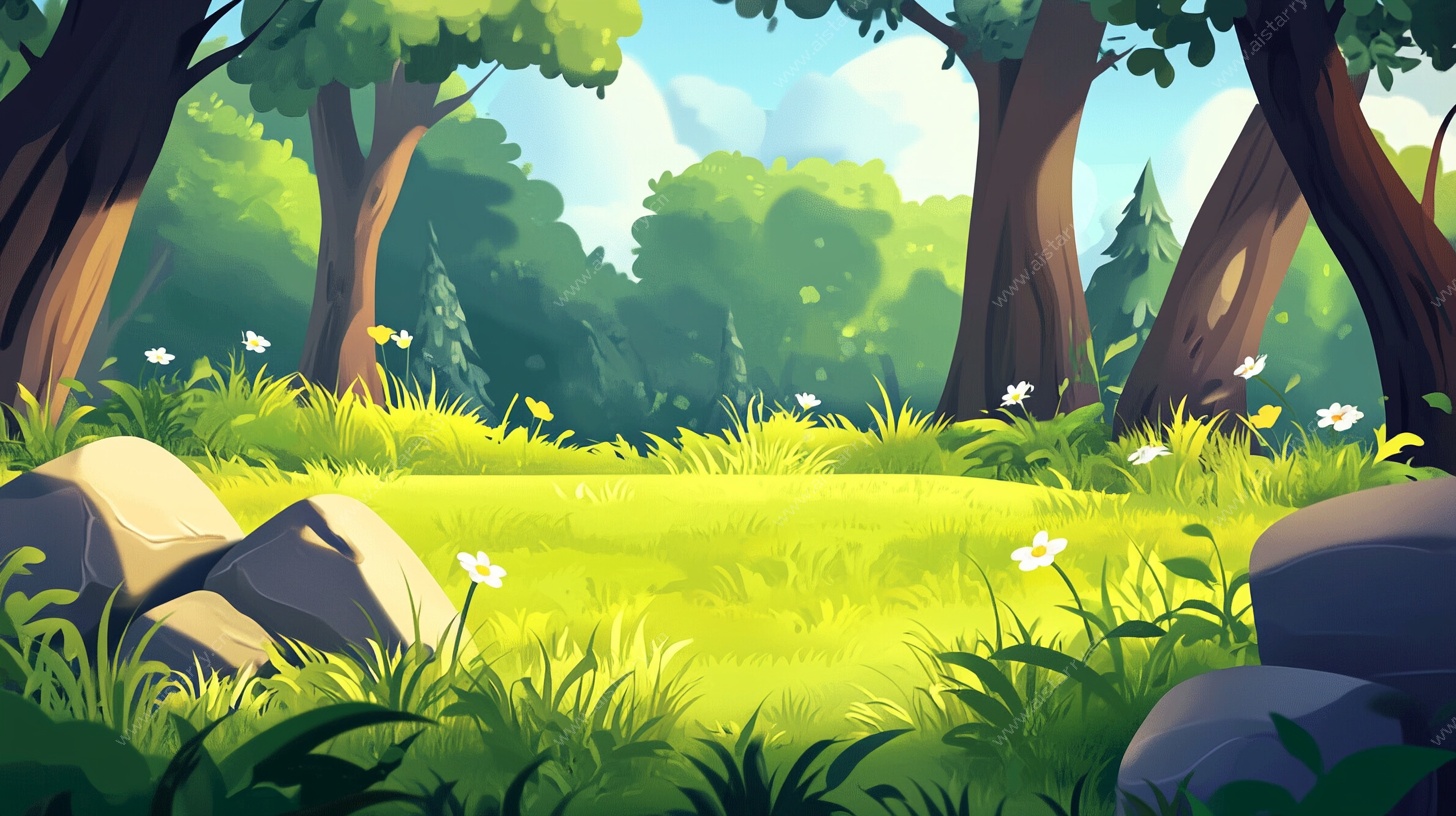 森林中的清新绿意场景