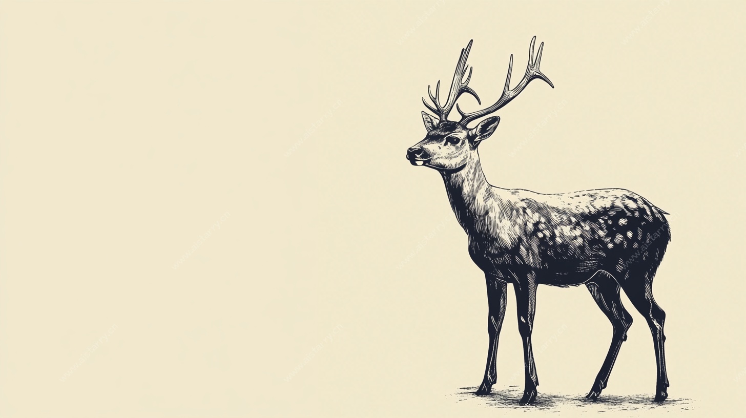 手绘雄鹿图