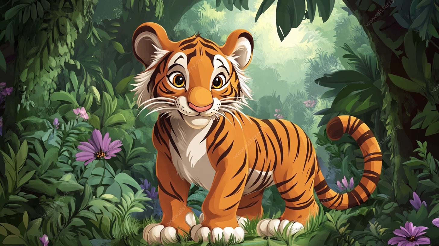 丛林中的可爱小老虎