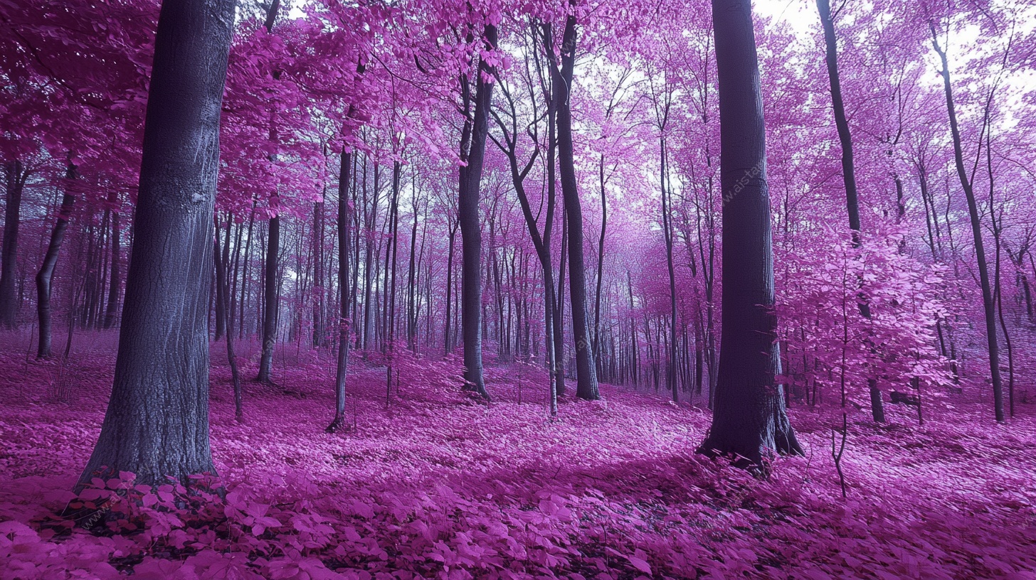 梦幻紫调森林奇景