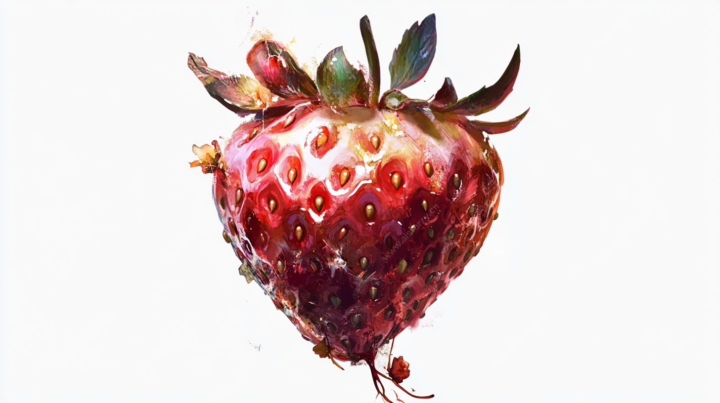水彩风格草莓插画