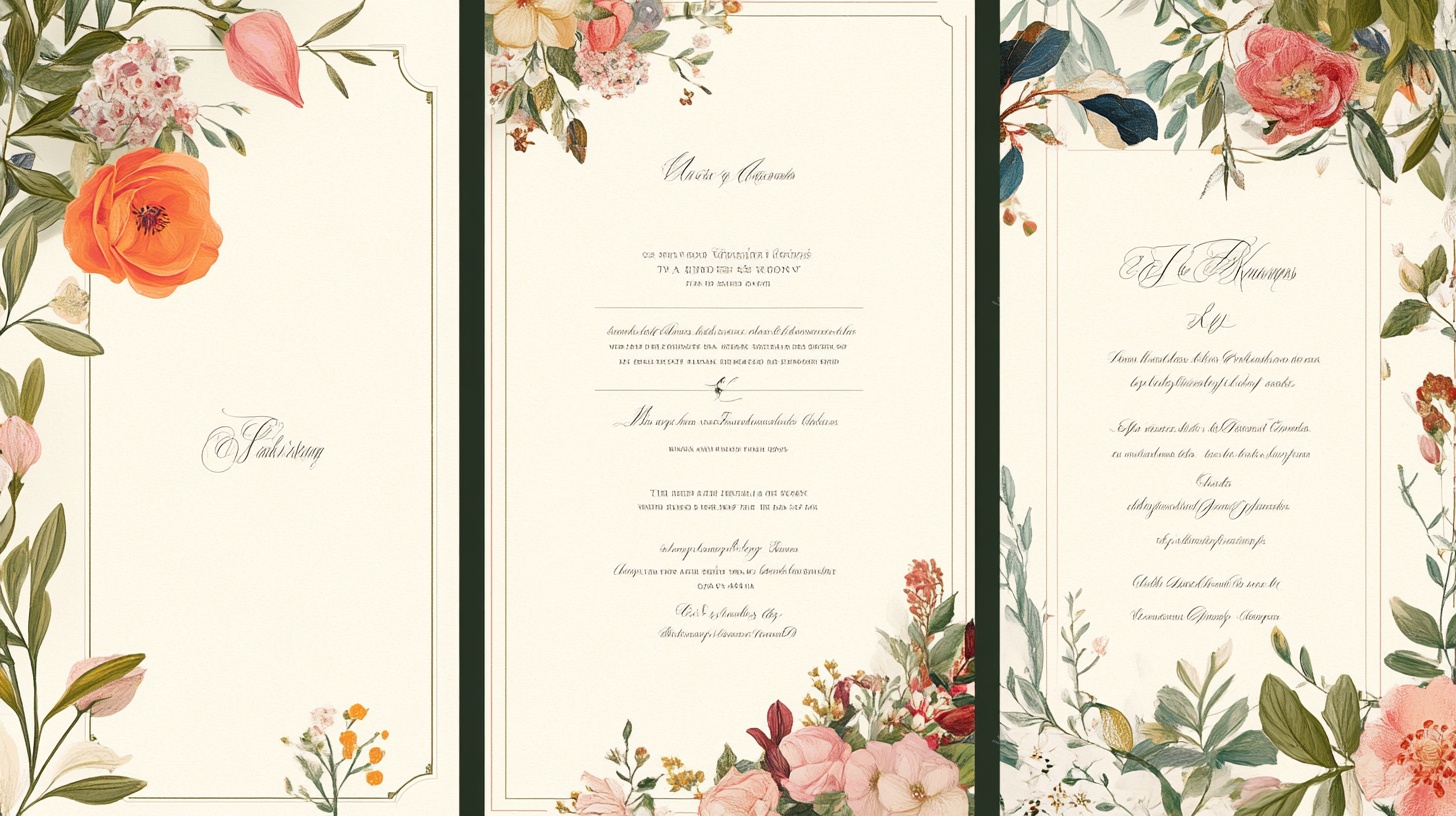 花卉主题婚礼邀请函设计