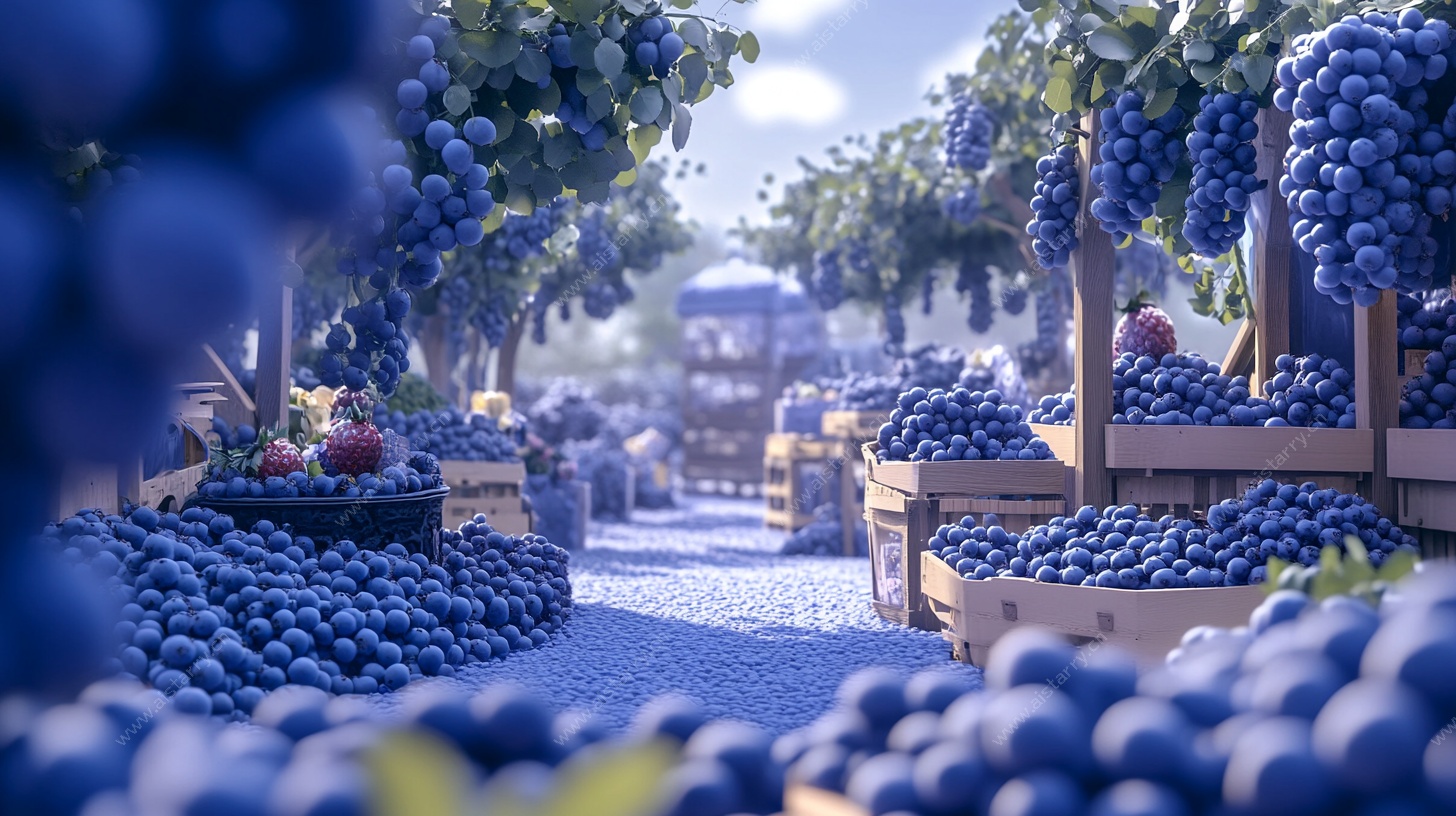 梦幻蓝莓丰收场景