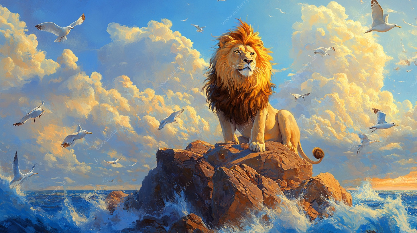 王者雄狮立于海天之间