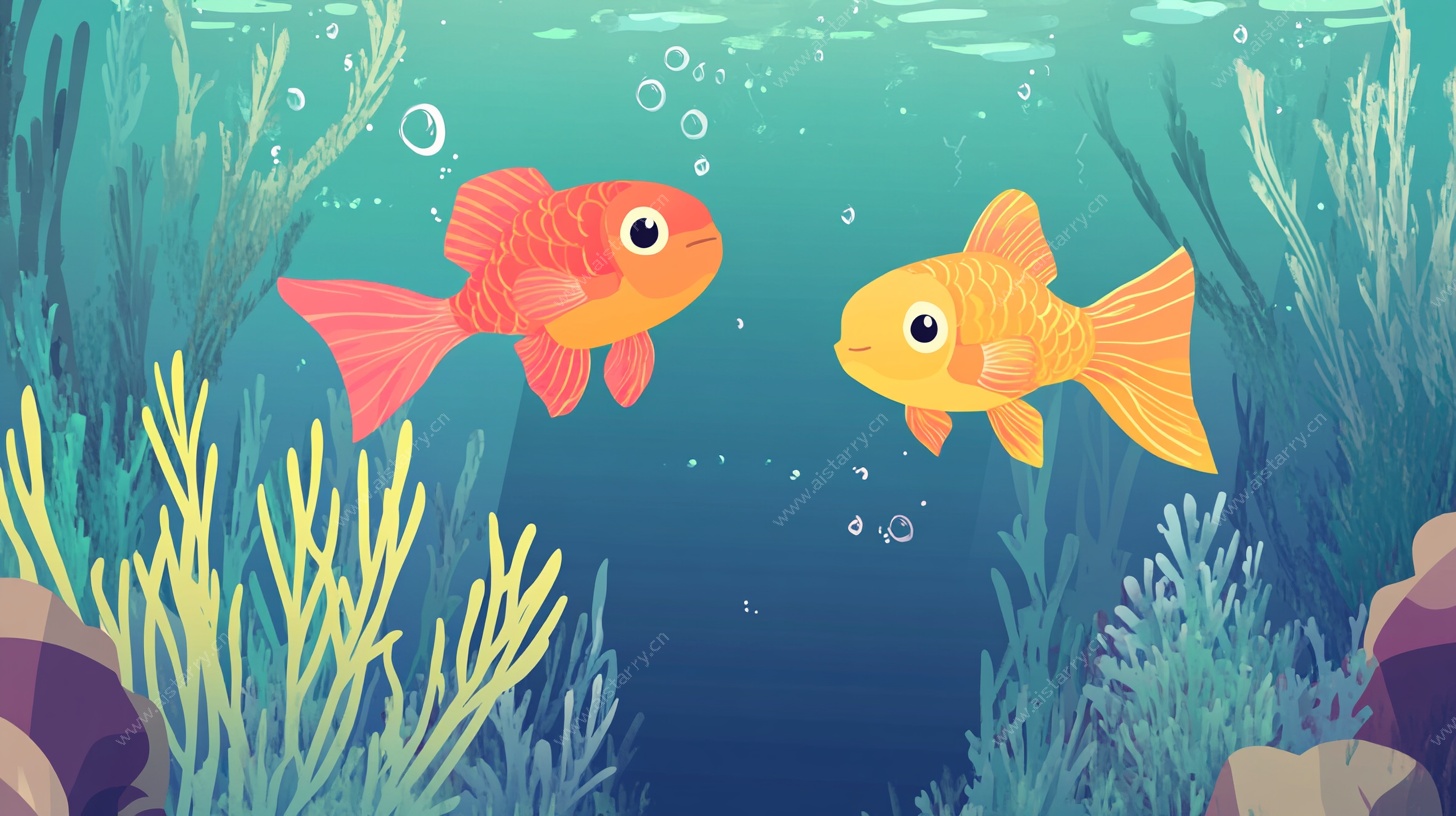 水中金鱼的梦幻邂逅