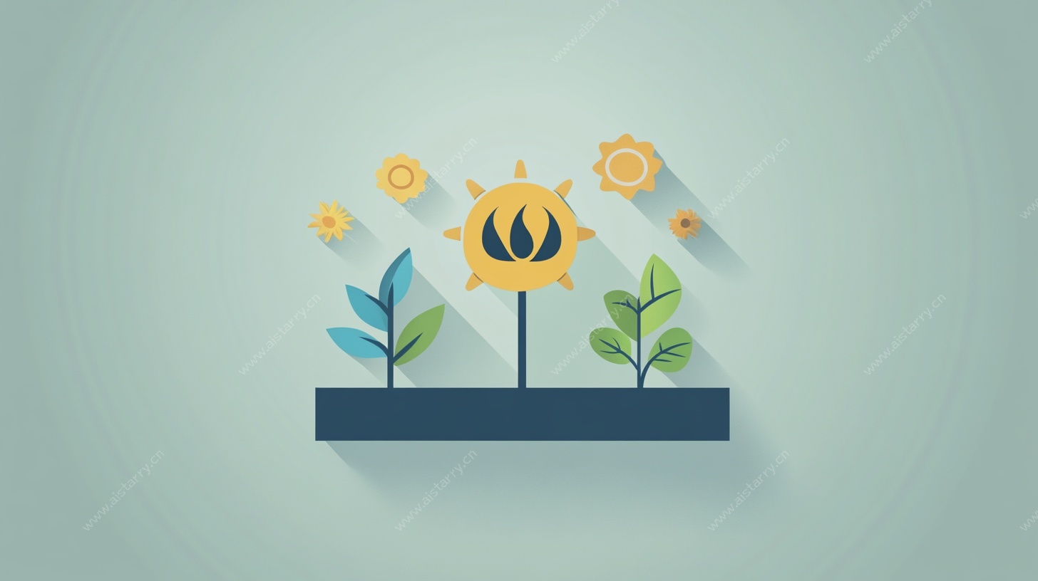 太阳植物图标设计