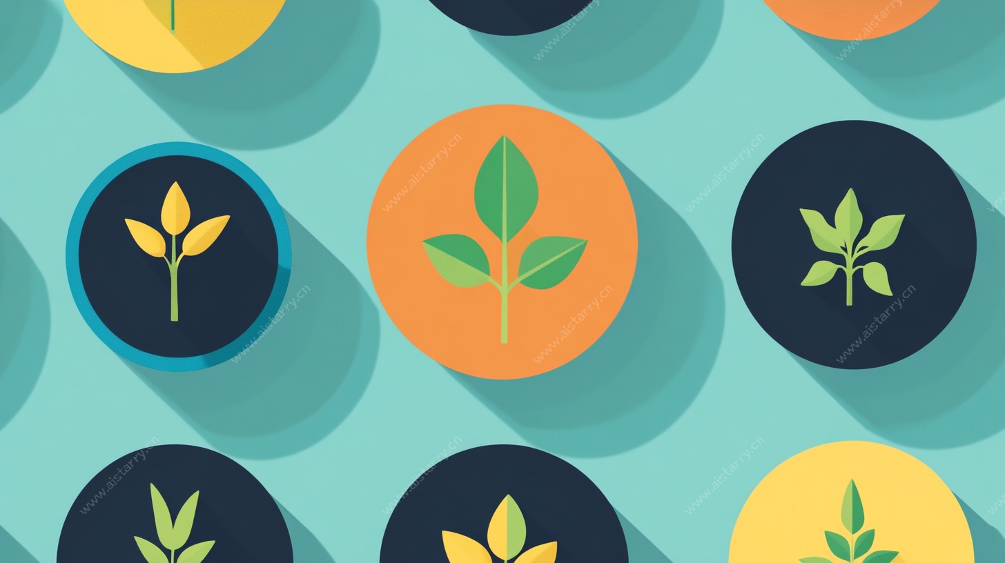 植物图标图案背景设计图