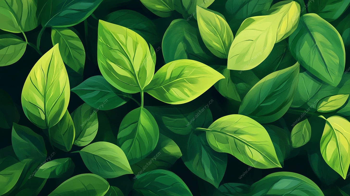 清新绿叶植物背景图
