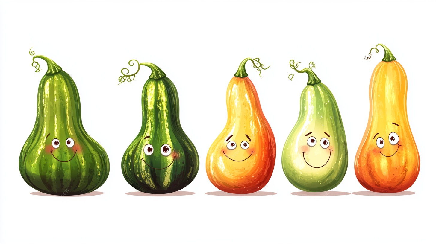 可爱表情的多彩葫芦组合