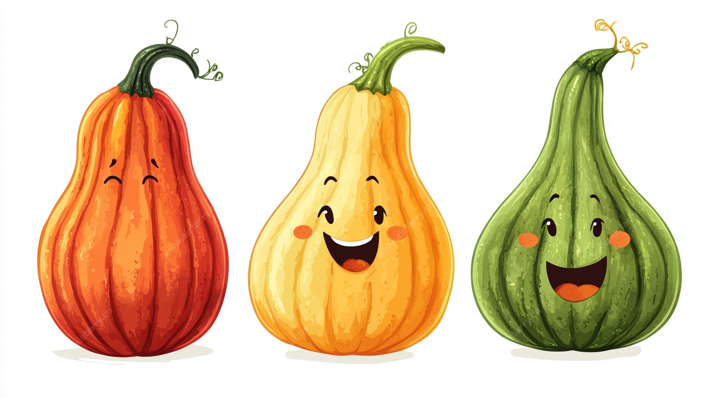 可爱笑脸南瓜三兄弟