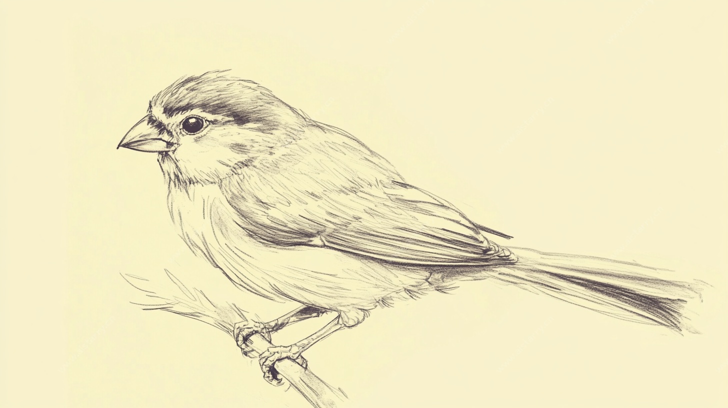 素描小鸟图