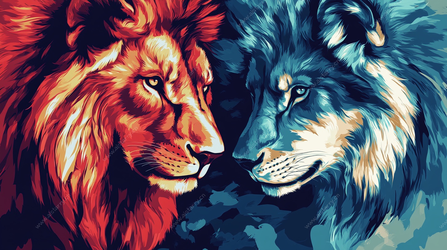 双雄对峙 狮狼争锋画面