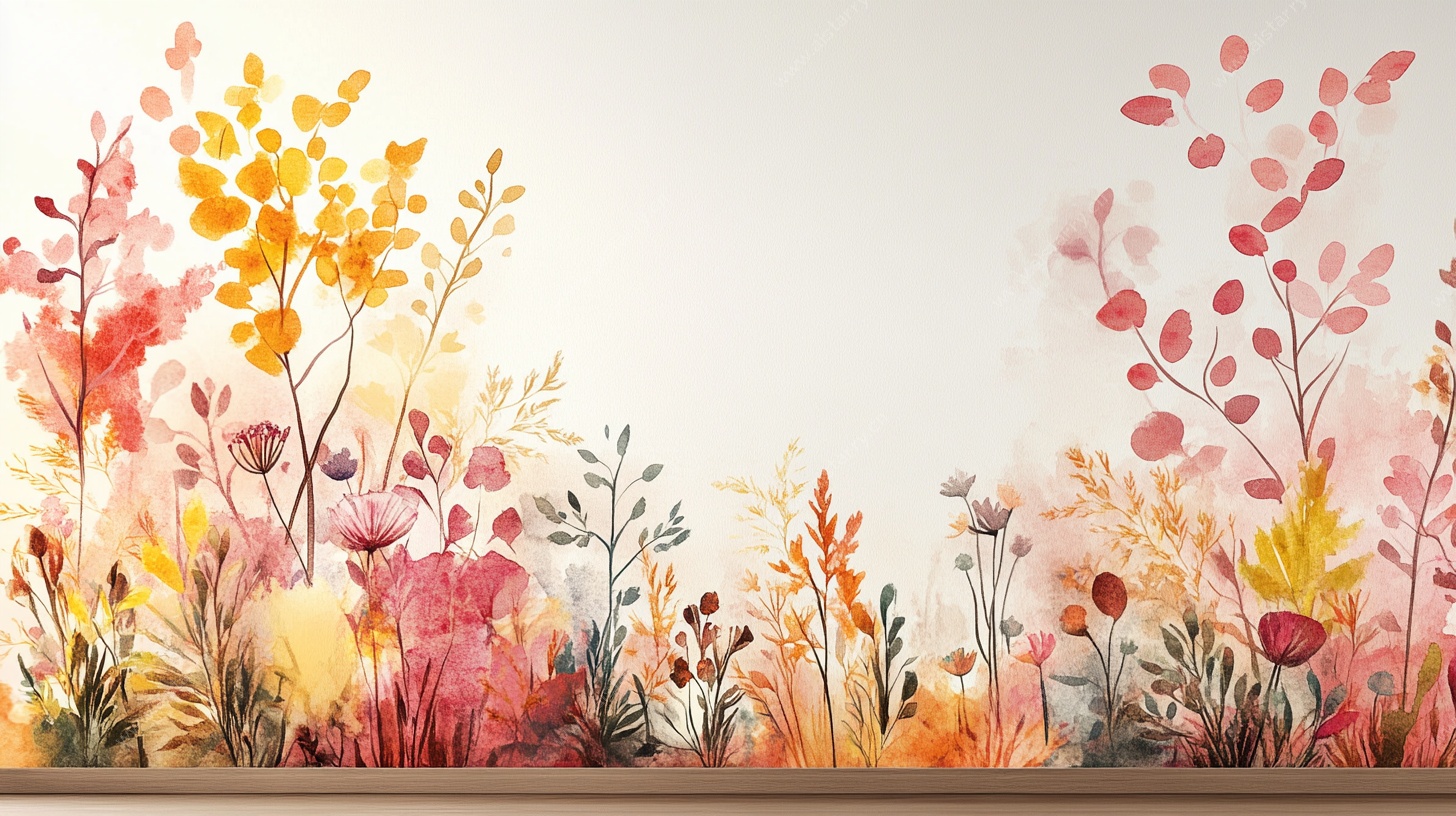 手绘多彩花卉背景图