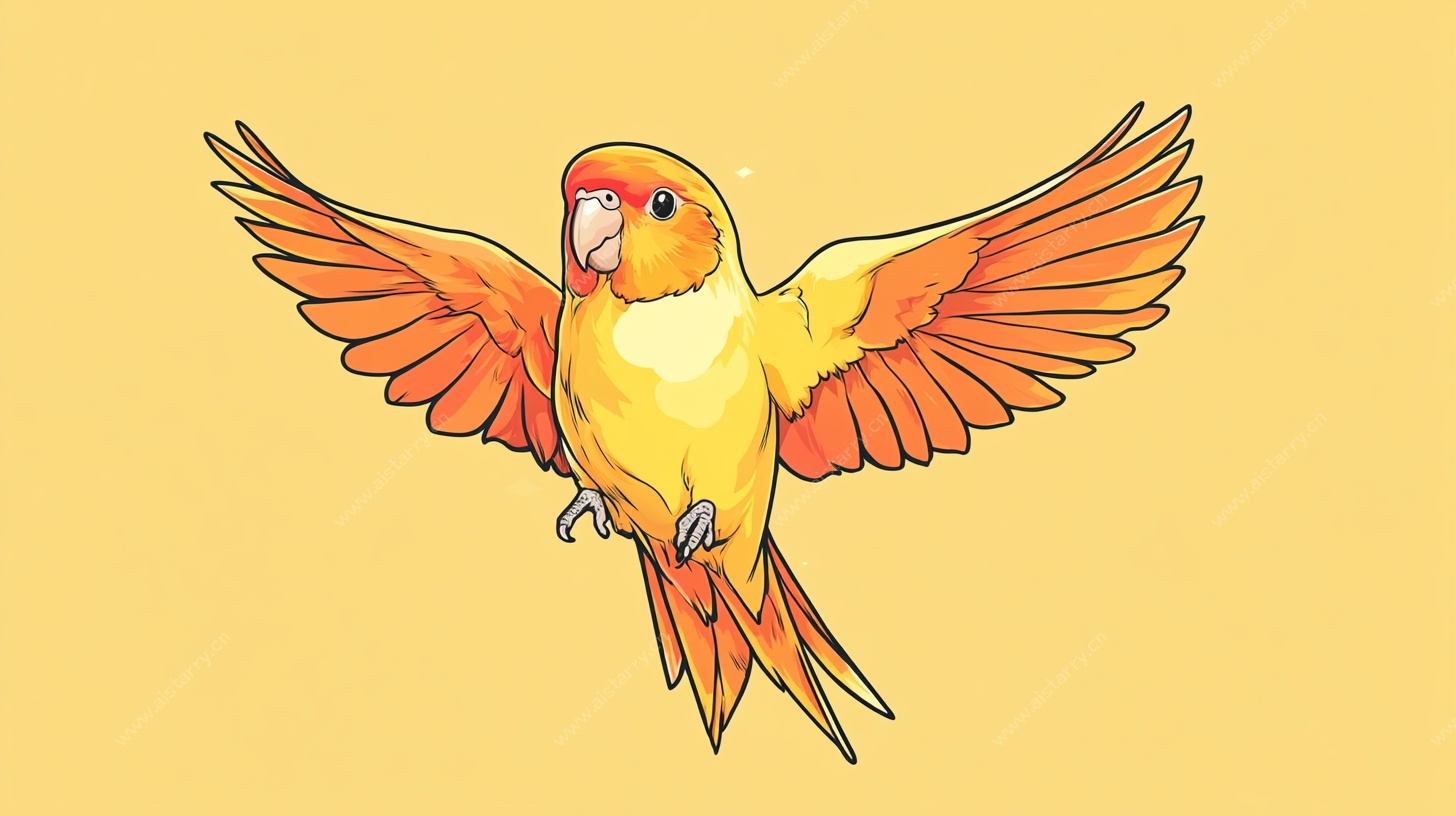 飞翔的多彩鹦鹉