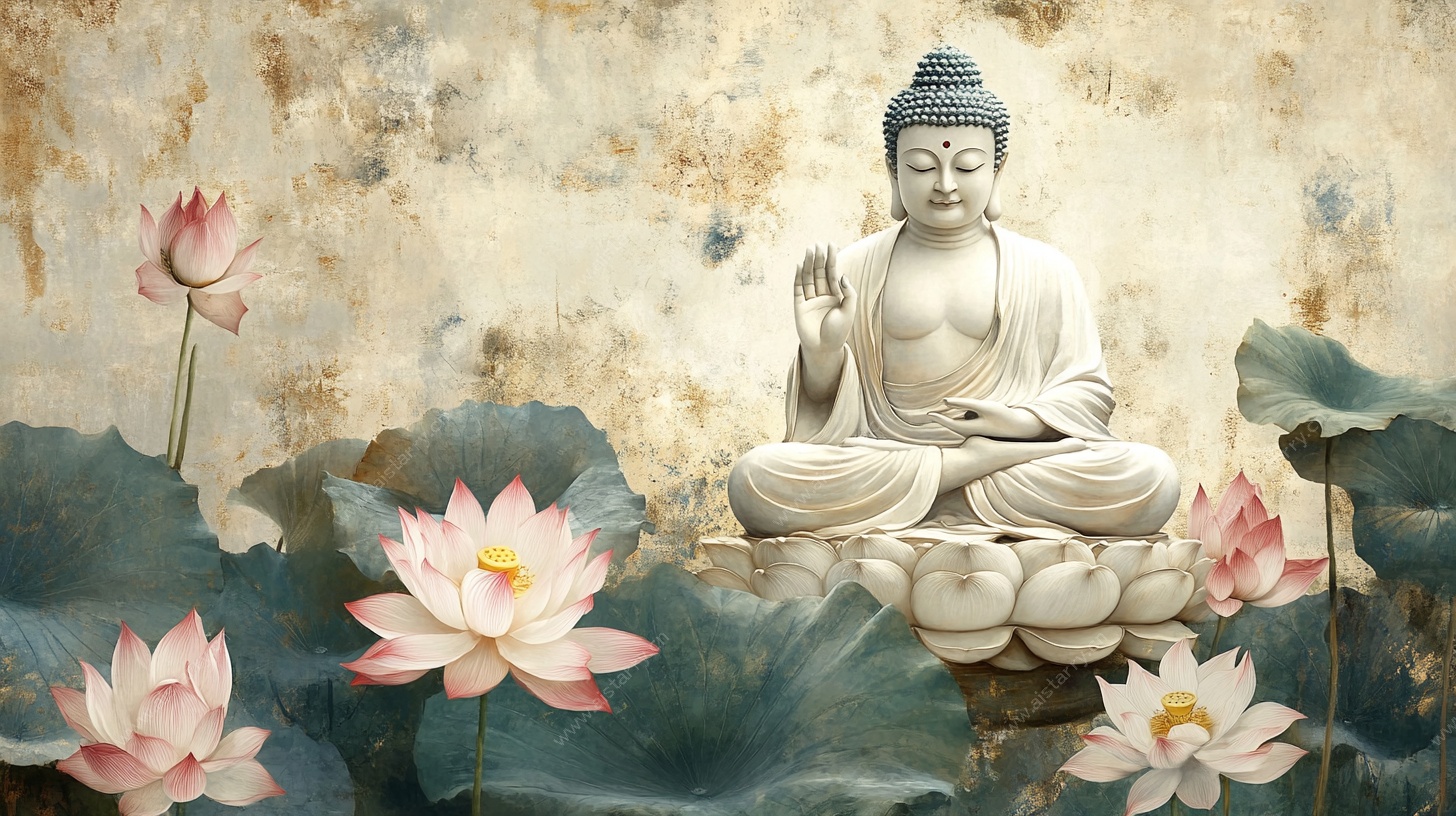 坐莲佛像 静谧禅意之境