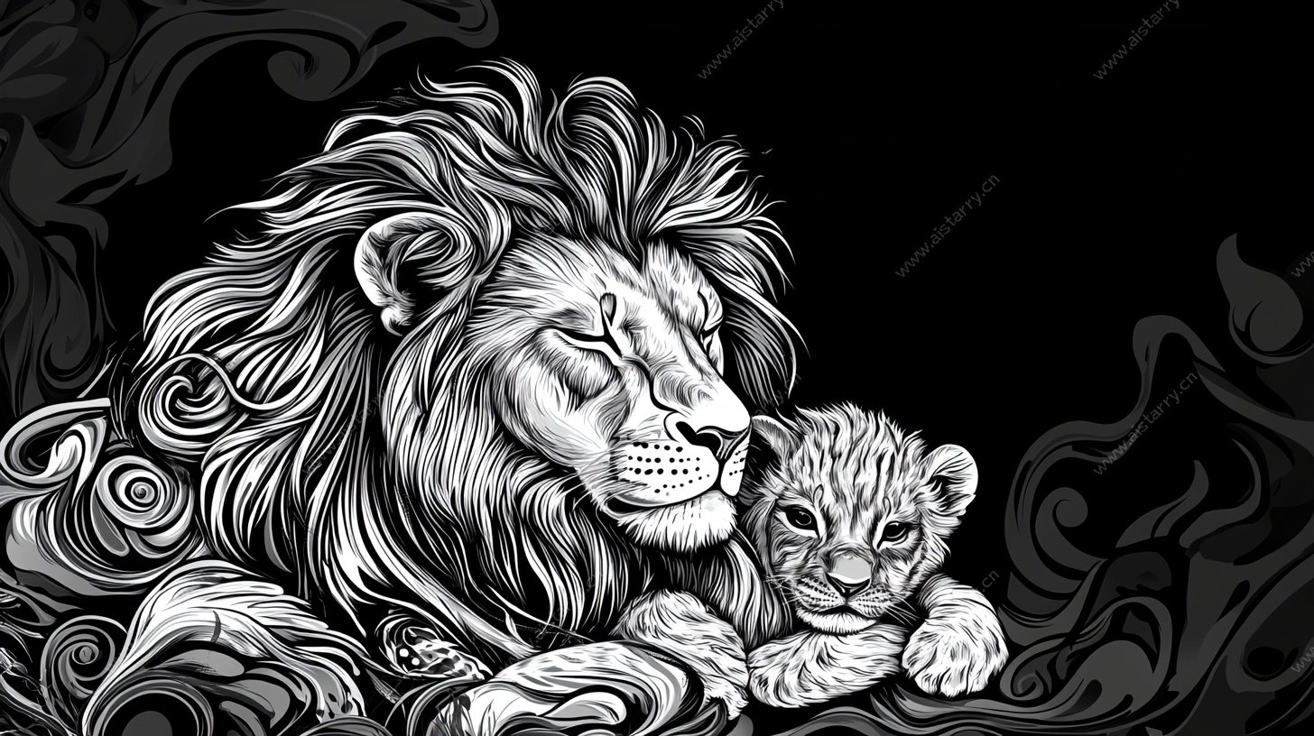 狮与幼崽的温情时刻