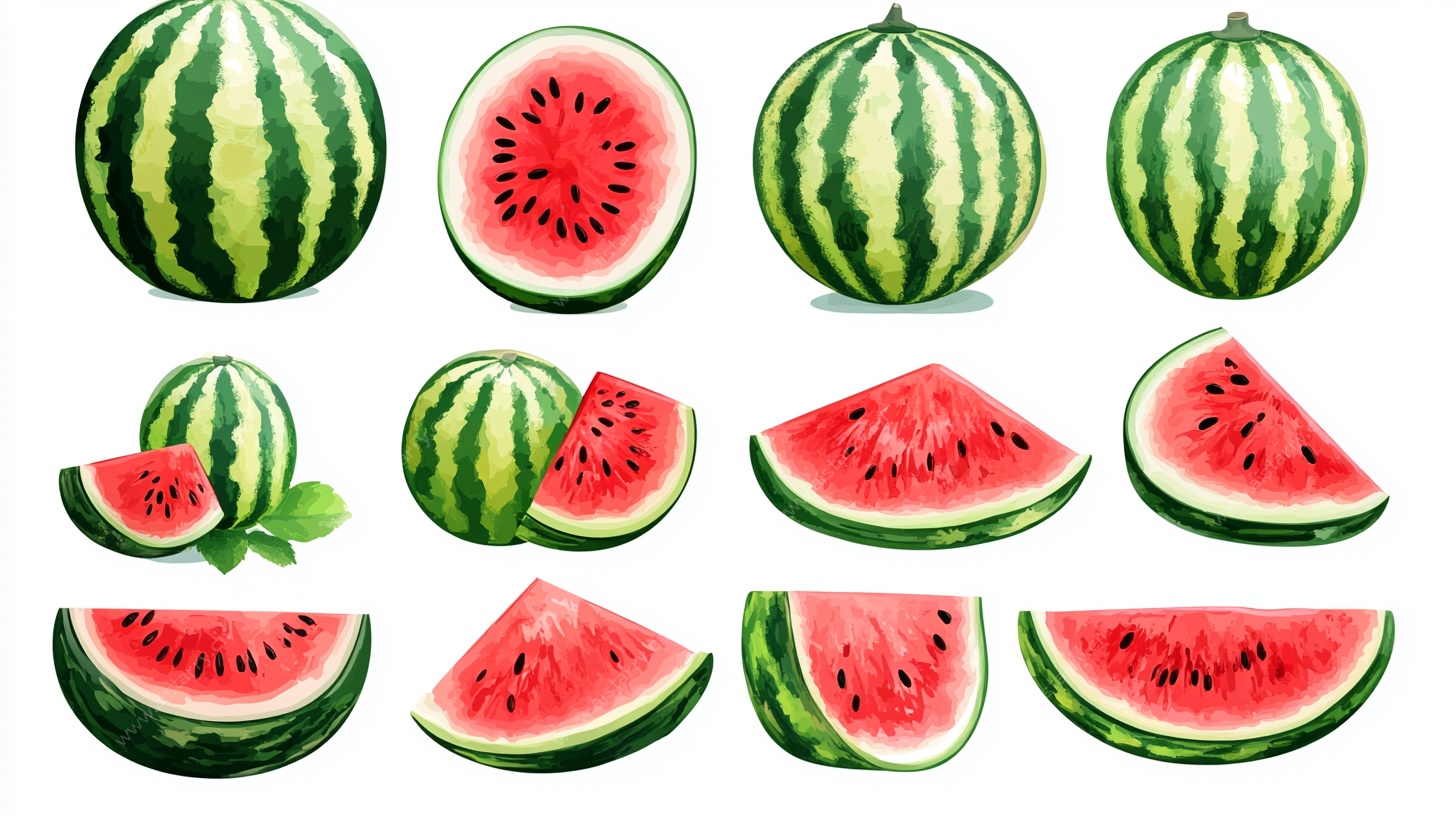 多样西瓜插画展示