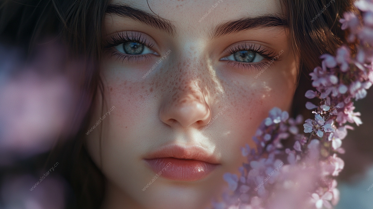 少女与繁花的梦幻瞬间