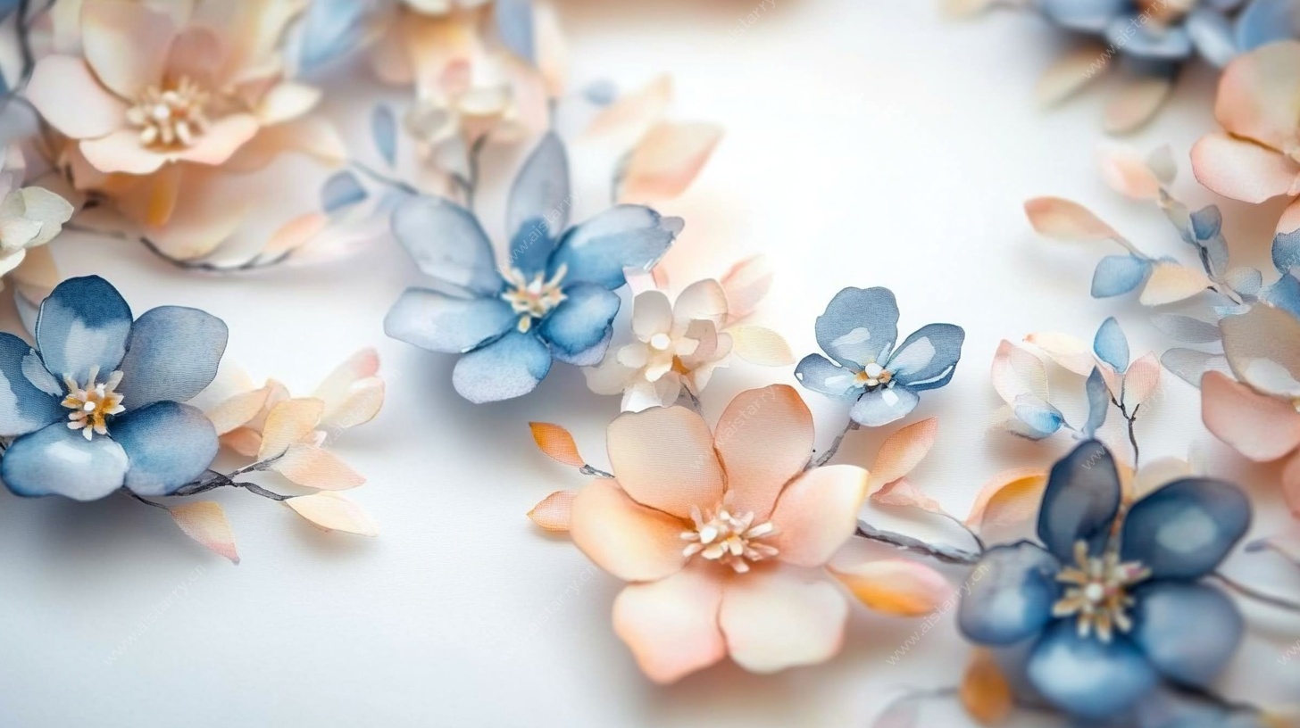 彩色纸艺花卉装饰图案