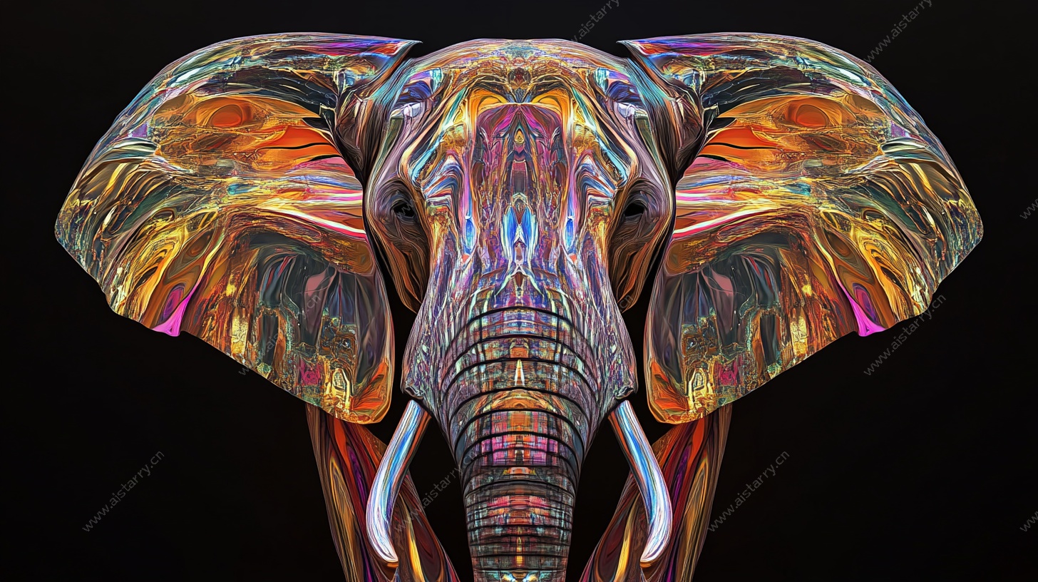 炫彩抽象大象艺术图像