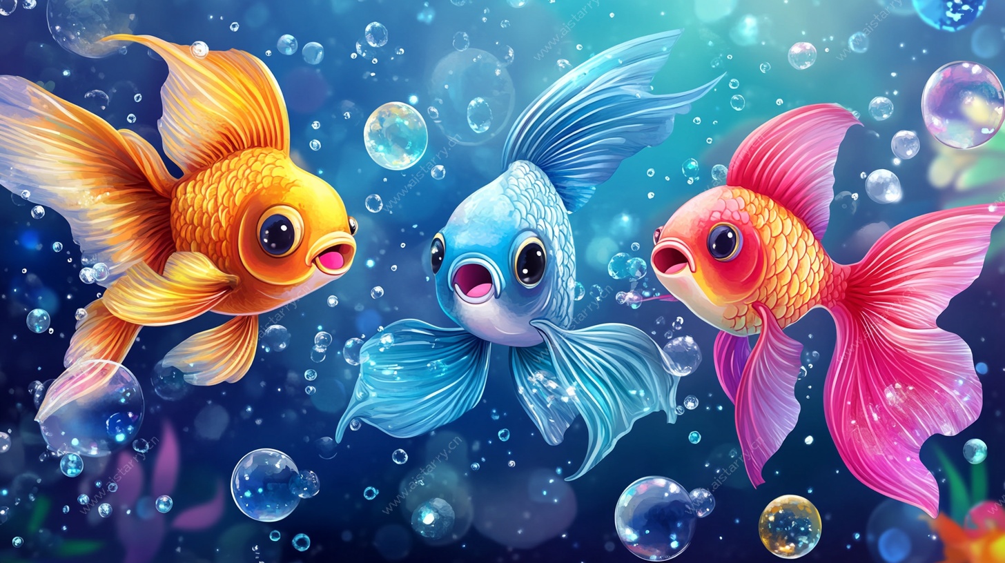 畅游的多彩金鱼