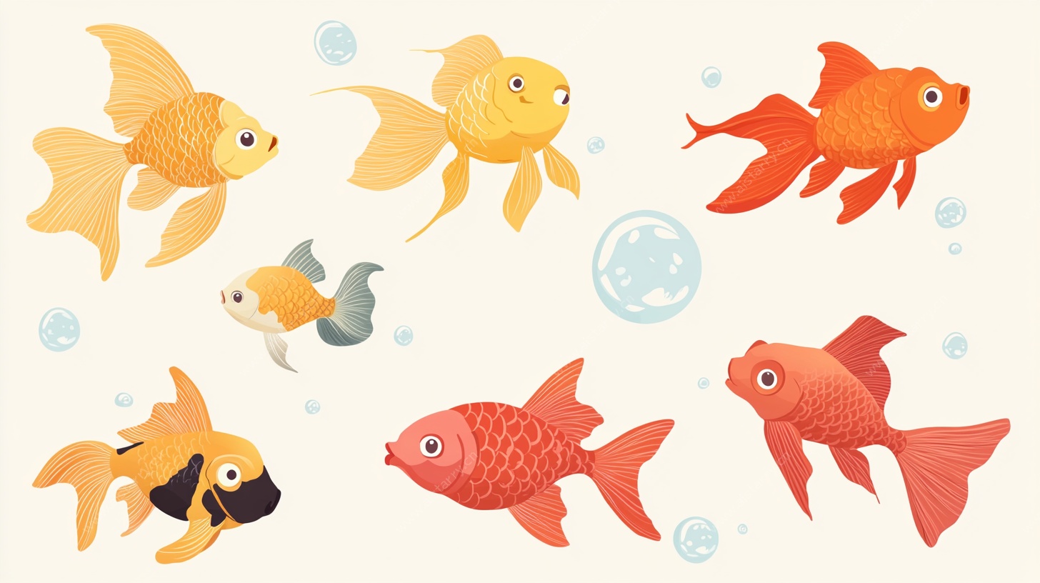 可爱金鱼插画
