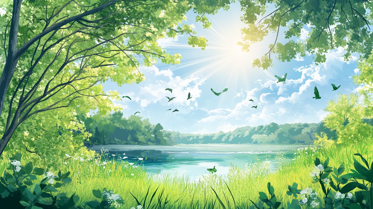 春日森林湖畔风光