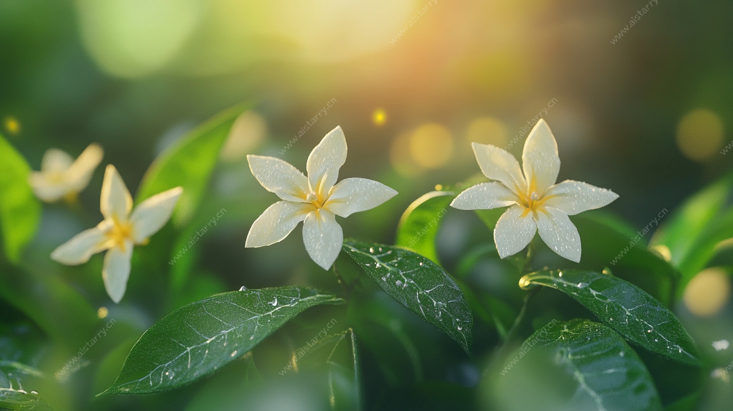 阳光下的清新小白花