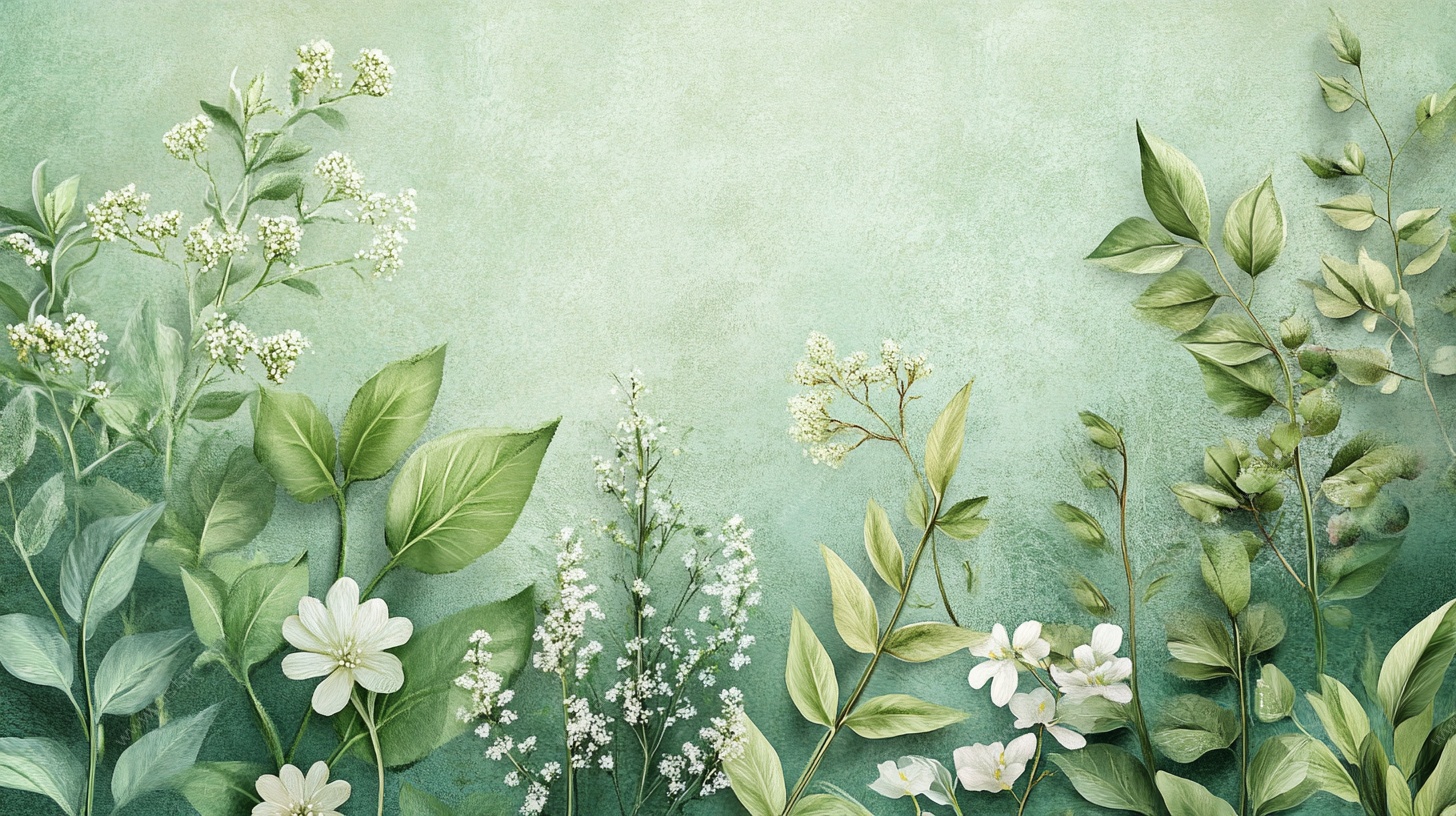 清新绿植花卉背景图