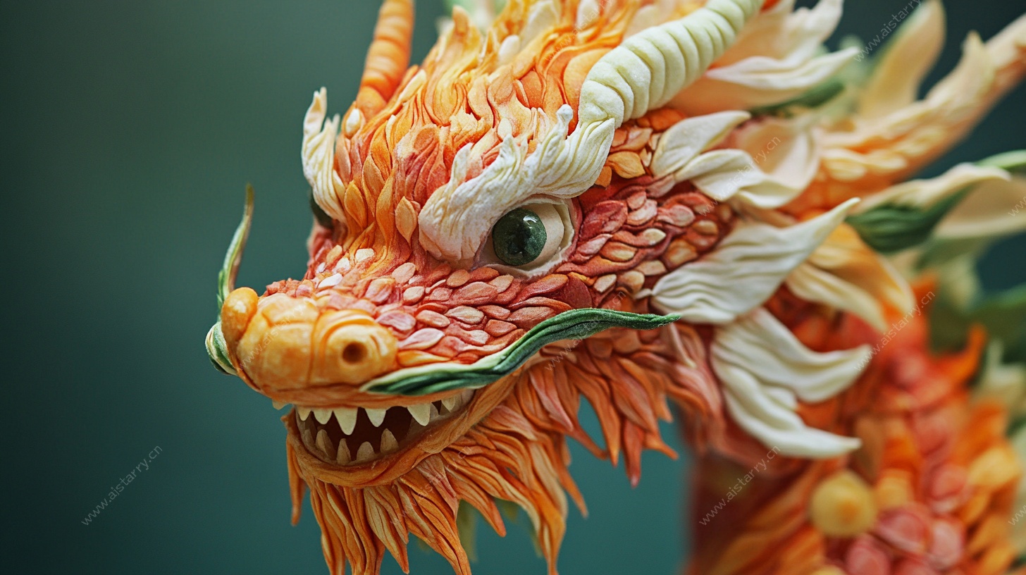 祥龙雕塑头部特写