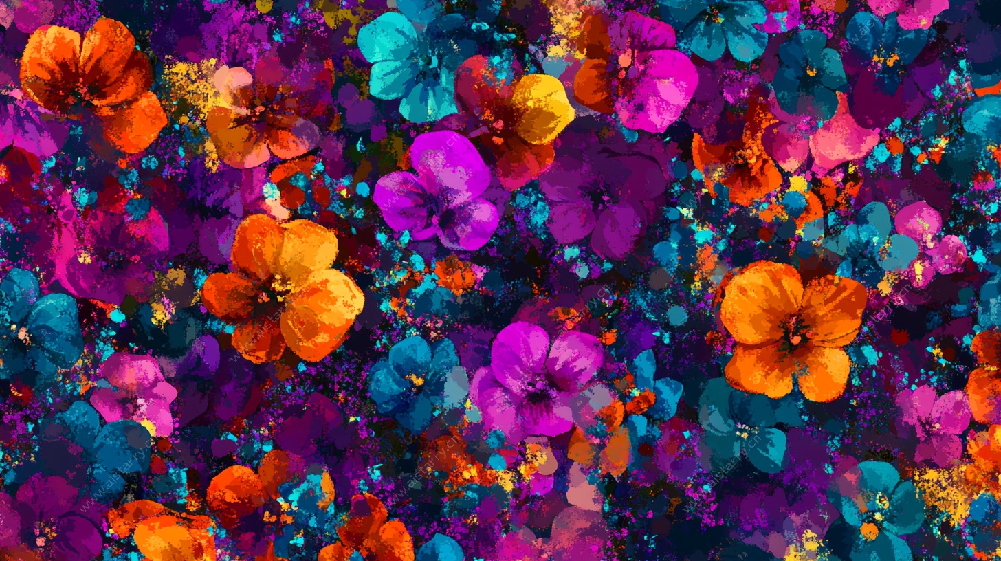 缤纷花卉抽象图案