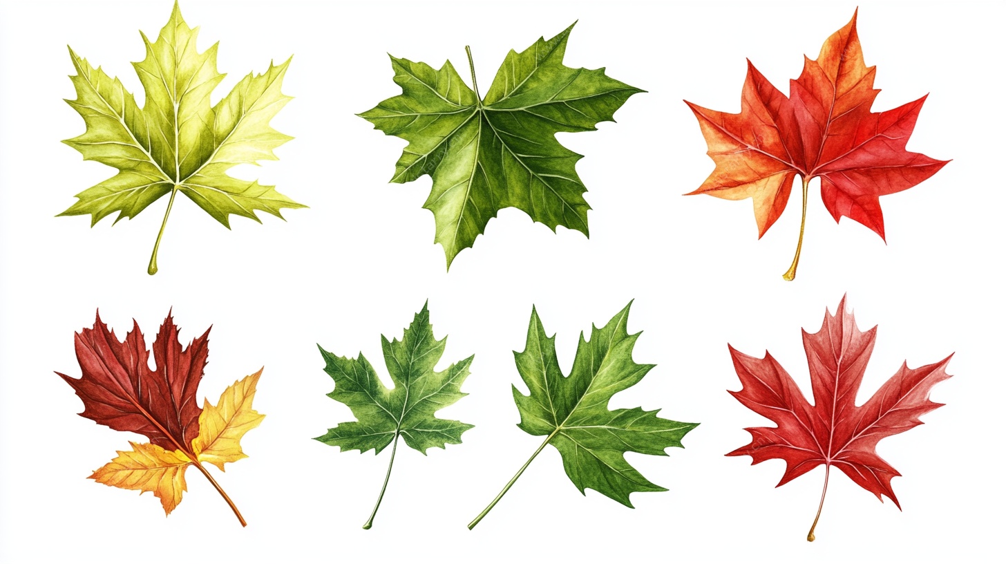 多彩枫叶插画